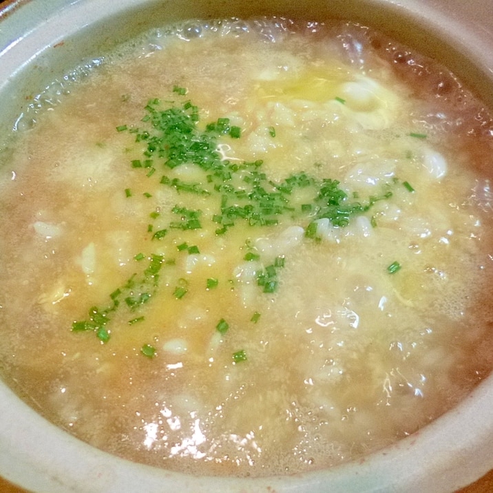 エビの旨味引き立つ!〆に!甘エビの頭で美味しい雑炊